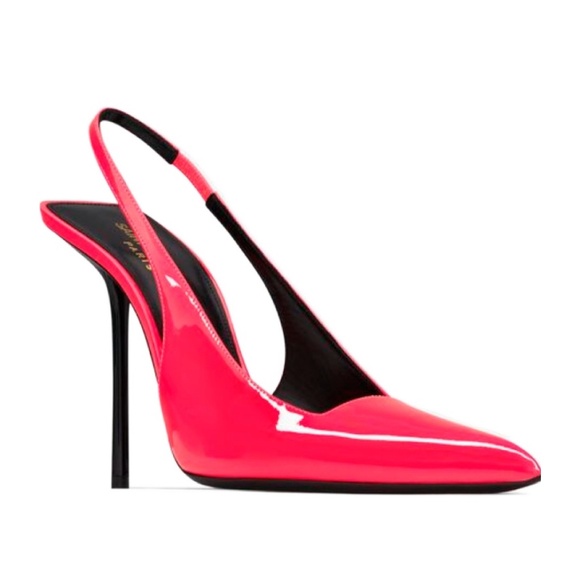 NWT SAINT LAURENT KISS SLINGBACK HEELS - PINK - Picture 6 of 6